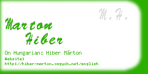 marton hiber business card